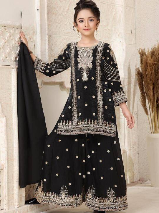 Trending New Ramzan Eid Special Silk Black Children boutique wholesale